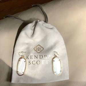 KENDRA SCOTT ELLE white mother of pearl & gold earrings